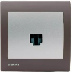 Prise Informatique RJ45 Silver Delta Iris + Plaque Soft Marron - SIEMENS - SIEMENS
