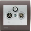Prise TV/FM/SAT Silver Delta Iris + Plaque Soft Marron - SIEMENS - SIEMENS