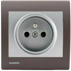 Prise 2P+T Silver Delta Iris + Plaque Soft Marron - SIEMENS - SIEMENS