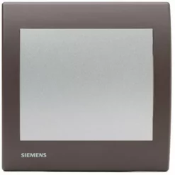 Poussoir Silver Delta Iris + Plaque Soft Marron - SIEMENS - SIEMENS
