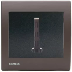 Prise Téléphone Gris Anthracite Delta Iris + Plaque Soft Marron - SIEMENS - SIEMENS