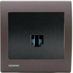 Prise Informatique RJ45 Anthracite Delta Iris + Plaque Soft Marron - SIEMENS - SIEMENS