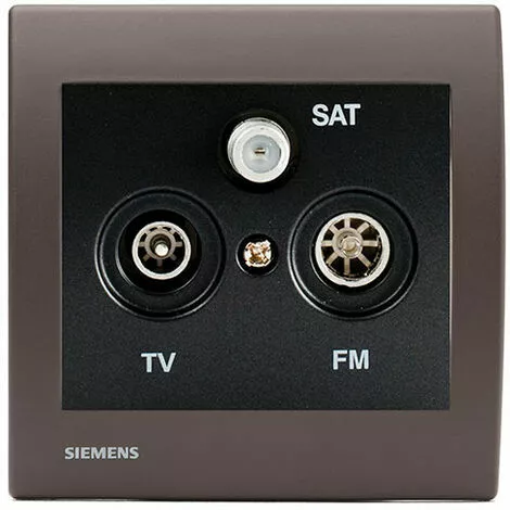 Prise TV/FM/SAT Anthracite Delta Iris + Plaque Soft Marron - SIEMENS - SIEMENS 1 Prise TV/FM/SAT Anthracite Delta Iris + Plaque Soft Marron - SIEMENS - SIEMENS