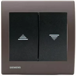 Interrupteur Volet Roulant Anthracite Delta Iris + Plaque Soft Marron - SIEMENS - SIEMENS