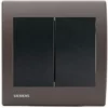 Double Va Et Vient Anthracite Delta Iris + Plaque Soft Marron - SIEMENS - SIEMENS