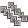 LOT De 10 Prises 2P+T Silver Delta Iris + Plaques Soft Marron - SIEMENS - SIEMENS
