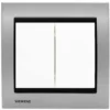 Double Poussoir Blanc Delta Iris + Plaque Métal Alu Silver - SIEMENS - SIEMENS