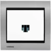 Prise Informatique RJ45 Blanc Delta Iris + Plaque Métal Alu Silver - SIEMENS - SIEMENS