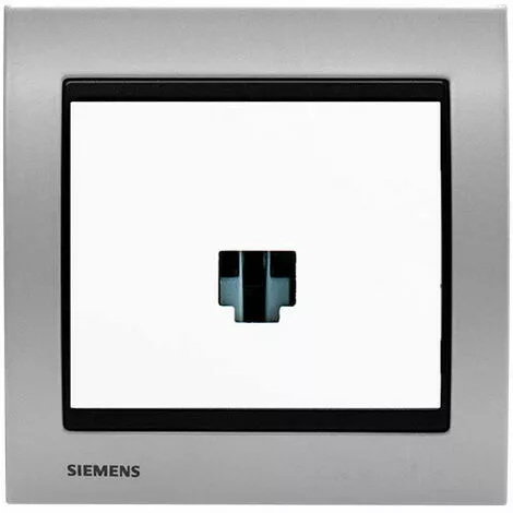 Prise Informatique RJ45 Blanc Delta Iris + Plaque Métal Alu Silver - SIEMENS - SIEMENS 1 Prise Informatique RJ45 Blanc Delta Iris + Plaque Métal Alu Silver - SIEMENS - SIEMENS