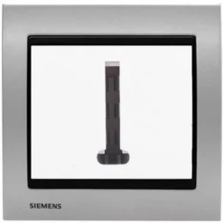 Prise Téléphone Blanc Delta Iris + Plaque Métal Alu Silver - SIEMENS - SIEMENS