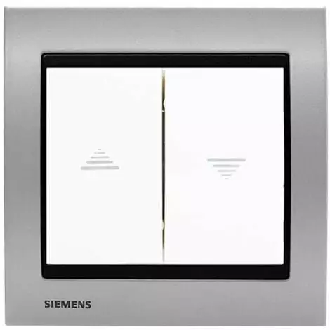 Interrupteur Volet Roulant Blanc Delta Iris + Plaque Métal Alu Silver - SIEMENS - SIEMENS 1 Interrupteur Volet Roulant Blanc Delta Iris + Plaque Métal Alu Silver - SIEMENS - SIEMENS