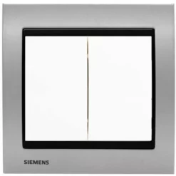 Va Et Vient + Poussoir Blanc Delta Iris + Plaque Métal Alu Silver - SIEMENS - SIEMENS