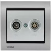 Prise TV/FM Silver Delta Iris + Plaque Métal Alu Silver - SIEMENS - SIEMENS