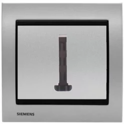 Prise Téléphone Silver Delta Iris + Plaque Métal Alu Silver - SIEMENS - SIEMENS