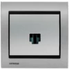 Prise Informatique RJ45 Silver Delta Iris + Plaque Métal Alu Silver - SIEMENS - SIEMENS