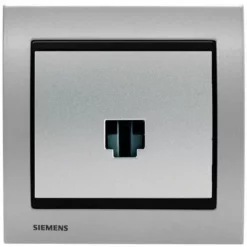 Prise Informatique RJ45 Silver Delta Iris + Plaque Métal Alu Silver - SIEMENS - SIEMENS