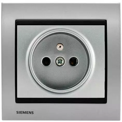 Prise 2P+T Silver Delta Iris + Plaque Métal Alu Silver - SIEMENS - SIEMENS 1 Prise 2P+T Silver Delta Iris + Plaque Métal Alu Silver - SIEMENS - SIEMENS