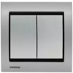 Double Va Et Vient Silver Delta Iris + Plaque Métal Alu Silver - SIEMENS - SIEMENS