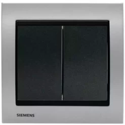 Double Poussoir Anthracite Delta Iris + Plaque Métal Alu Silver - SIEMENS - SIEMENS