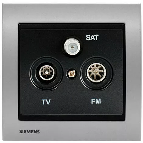 Prise TV/FM/SAT Anthracite Delta Iris + Plaque Métal Alu Silver - SIEMENS - SIEMENS 1 Prise TV/FM/SAT Anthracite Delta Iris + Plaque Métal Alu Silver - SIEMENS - SIEMENS