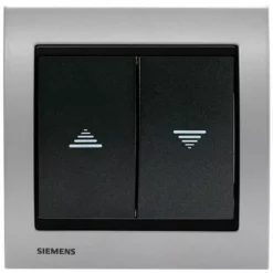 Interrupteur Volet Roulant Anthracite Delta Iris + Plaque Métal Alu Silver - SIEMENS - SIEMENS