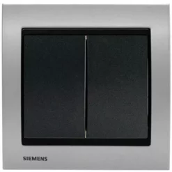 Va Et Vient + Poussoir Anthracite Delta Iris + Plaque Métal Alu Silver - SIEMENS - SIEMENS