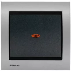 Va-et-Vient Lumineux Anthracite Delta Iris + Plaque Métal Alu Silver - SIEMENS - SIEMENS