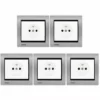 LOT 5 Prise 2P+T Blanc Delta Iris + Plaque Métal Alu Silver - SIEMENS - SIEMENS