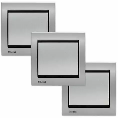 LOT 3 Va Et Vient Silver Delta Iris + Plaque Métal Alu Silver - SIEMENS - SIEMENS 1 LOT 3 Va Et Vient Silver Delta Iris + Plaque Métal Alu Silver - SIEMENS - SIEMENS