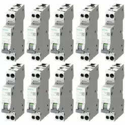 Kit Interrupteurs Magnétothermiques Siemens 10A 1P+N 4.5KA Courbe C 1 Module 5SL30107