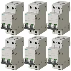 Kit Interrupteurs Magnétothermiques Siemens 2P 32A 6kA Type C 2 Modules 5SL62327BB