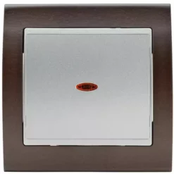 Va Et Vient Lumineux Silver Delta Iris + Plaque Bois Wengé - SIEMENS - SIEMENS