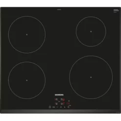 SIEMENS EU651BEB1E Table De Cuisson Induction - 4 Zones - 4600W Max - L59,2 X P52,2cm - Revetement Verre - Coloris Noir