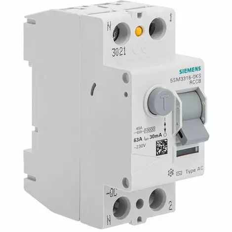 Interrupteur Différentiel Auto 30mA 63A Type AC - SIEMENS - SIEMENS 1 Interrupteur Différentiel Auto 30mA 63A Type AC - SIEMENS - SIEMENS