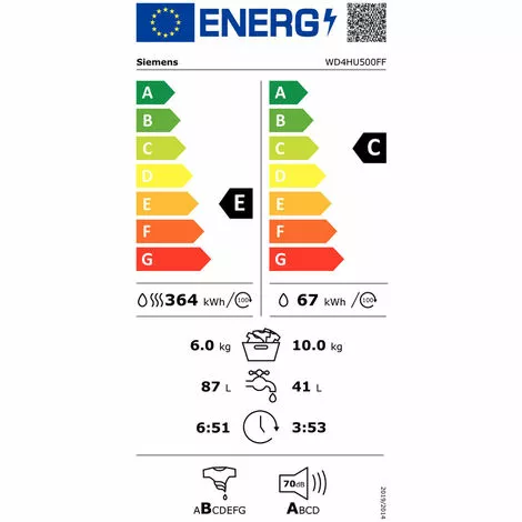 Lave-linge Séchant Hublot 10/6kg 1400 Tours/min - Wd4hu500ff - Siemens - Blanc 2 Lave-linge Séchant Hublot 10/6kg 1400 Tours/min - Wd4hu500ff - Siemens - Blanc – Image 2