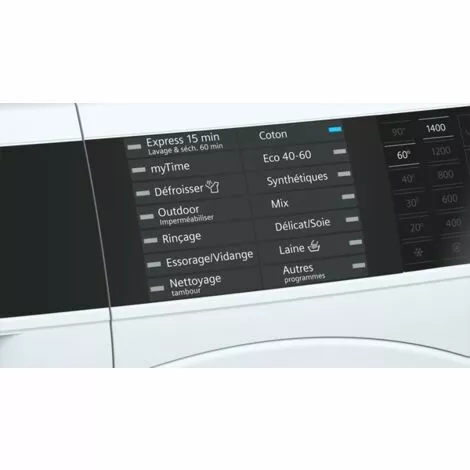 Lave-linge Séchant Hublot 10/6kg 1400 Tours/min - Wd4hu500ff - Siemens - Blanc 4 Lave-linge Séchant Hublot 10/6kg 1400 Tours/min - Wd4hu500ff - Siemens - Blanc – Image 4
