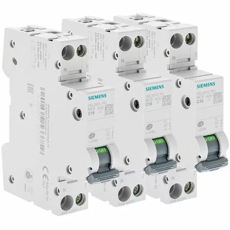 LOT 3 Disjoncteurs Modulaires 16A 230V, 4,5kA, 1+N POLES, COURBE C - SIEMENS - SIEMENS 1 LOT 3 Disjoncteurs Modulaires 16A 230V, 4,5kA, 1+N POLES, COURBE C - SIEMENS - SIEMENS
