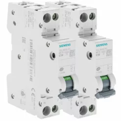 Lot De 2 Disjoncteurs électriques Phase + Neutre 10A - SIEMENS - SIEMENS