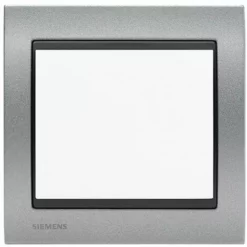 Poussoir Blanc Delta Iris + Plaque Métal Texturé Alu Silver - SIEMENS - SIEMENS