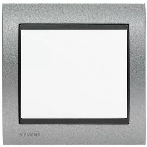 Poussoir Blanc Delta Iris + Plaque Métal Texturé Alu Silver - SIEMENS - SIEMENS 1 Poussoir Blanc Delta Iris + Plaque Métal Texturé Alu Silver - SIEMENS - SIEMENS