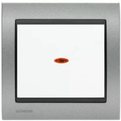 Va Et Vient Lumineux Blanc Delta Iris + Plaque Métal Texturé Alu Silver - SIEMENS - SIEMENS