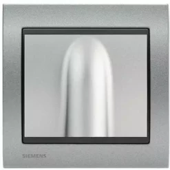 Sortie De Cable Silver Delta Iris + Plaque Métal Texturé Alu Silver - SIEMENS - SIEMENS