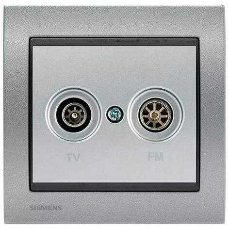 Prise TV/FM Silver Delta Iris + Plaque Métal Texturé Alu Silver - SIEMENS - SIEMENS 1 Prise TV/FM Silver Delta Iris + Plaque Métal Texturé Alu Silver - SIEMENS - SIEMENS
