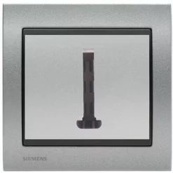 Prise Téléphone Silver Delta Iris + Plaque Métal Texturé Alu Silver - SIEMENS - SIEMENS