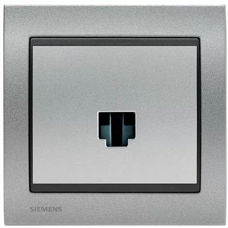 Prise Informatique RJ45 Silver Delta Iris + Plaque Métal Texturé Alu Silver - SIEMENS - SIEMENS 1 Prise Informatique RJ45 Silver Delta Iris + Plaque Métal Texturé Alu Silver - SIEMENS - SIEMENS