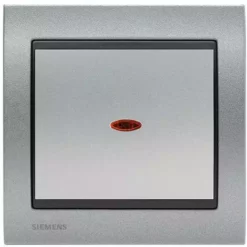 Va Et Vient Lumineux Silver Delta Iris + Plaque Métal Texturé Alu Silver - SIEMENS - SIEMENS