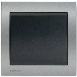 Va-et-Vient Anthracite Delta Iris + Plaque Métal Texturé Alu Silver - SIEMENS - SIEMENS