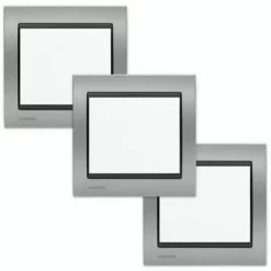 LOT 3 Va Et Vient Blanc Delta Iris + Plaque Métal Texturé Alu Silver - SIEMENS - SIEMENS