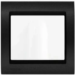 Sortie De Cable Blanc Delta Iris + Plaque Métal Texturé Alu Noir - SIEMENS - SIEMENS