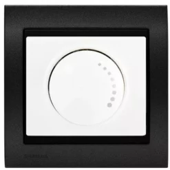 Va Et Vient Variateur 500W Blanc Delta Iris + Plaque Métal Texturé Alu Noir - SIEMENS - SIEMENS